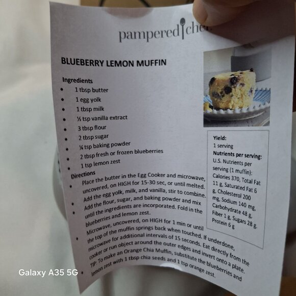 Pampered Chef Ceramic Microwave Egg Cooker #1529 White Gray Kitchen Gadget NWOT - Picture 6 of 8